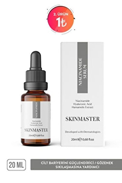 SkinMaster Cilt Bariyerini Güçlendirici Sebum Üretimini Dengeleyici Niacinamide Serum 20 ml