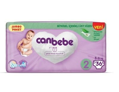 Canbebe Bebek Bezi Jumbo Paket No: 2  3-6 kg 36'lı