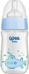 Wee Baby 140 Klasik Cam Biberon Plus Isıya Dayanıklı 180 ml - Buz Mavi
