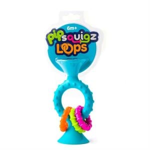Fat Brain Toys Mavi Halkalı Silikon Diş Kaşıyıcı