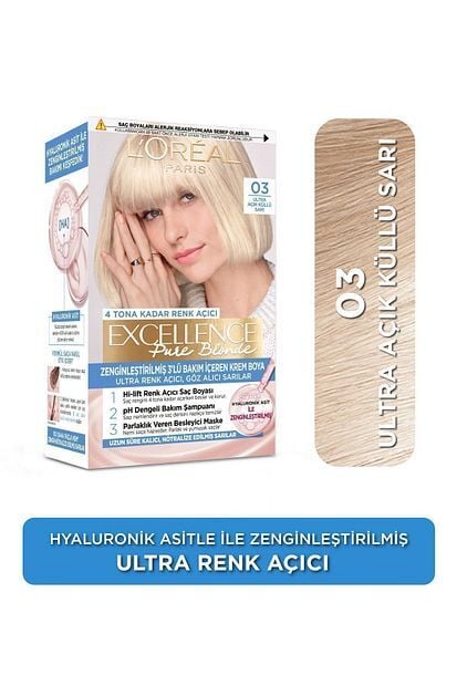 L'Oreal Paris Excellence Pure Blonde 03 Ultra Açık Küllü Sarı