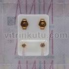 Nina Küpe Sarı Taşlı 12'li Kartela