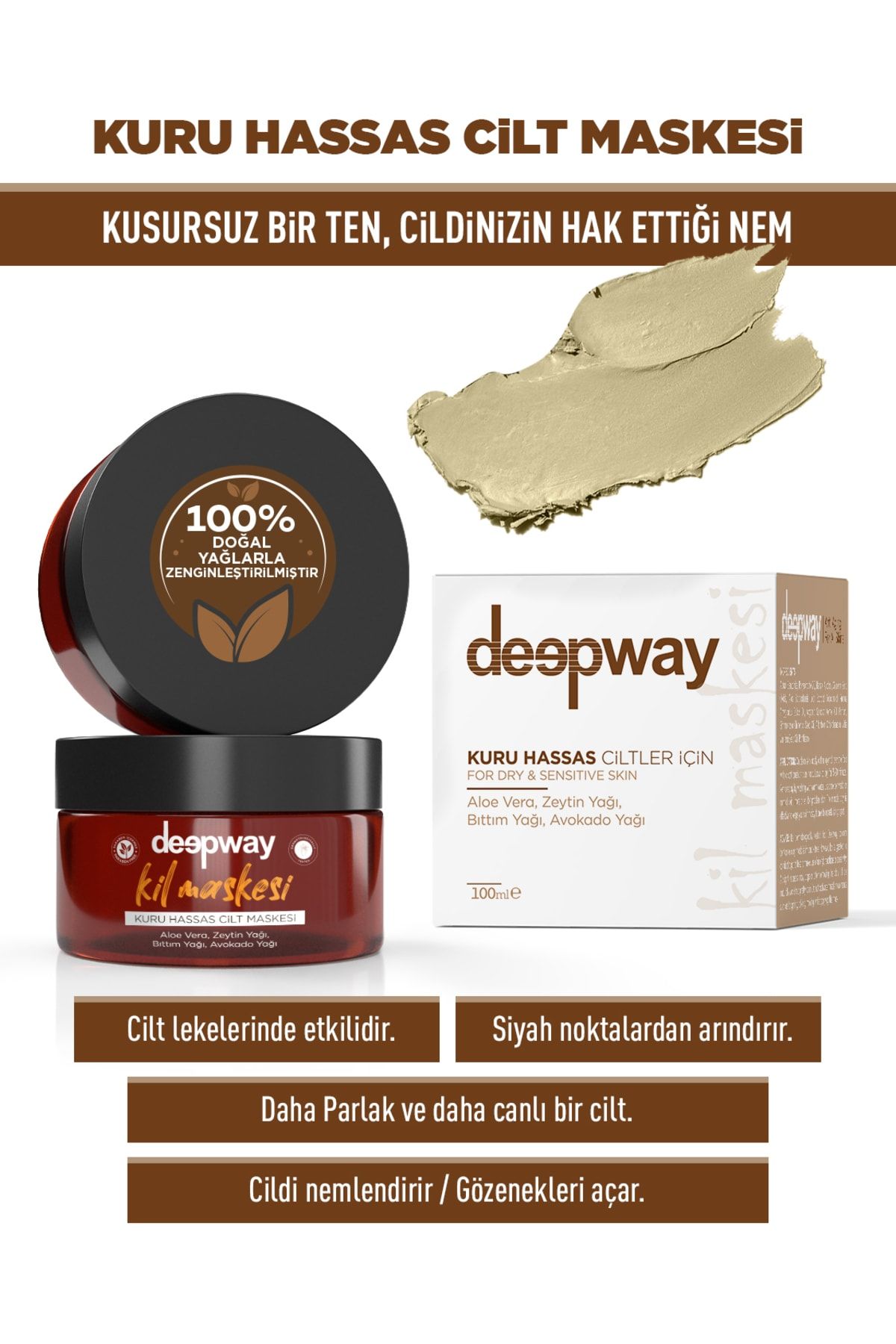 Deepway Yüz Maskesi Kuru ve Hassas Ciltler 100 ml