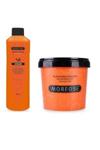 Morfose Saç Açıcı Toz 1000 gr Mavi - %12 Oksidan Krem 1000 ml - 2'li Set