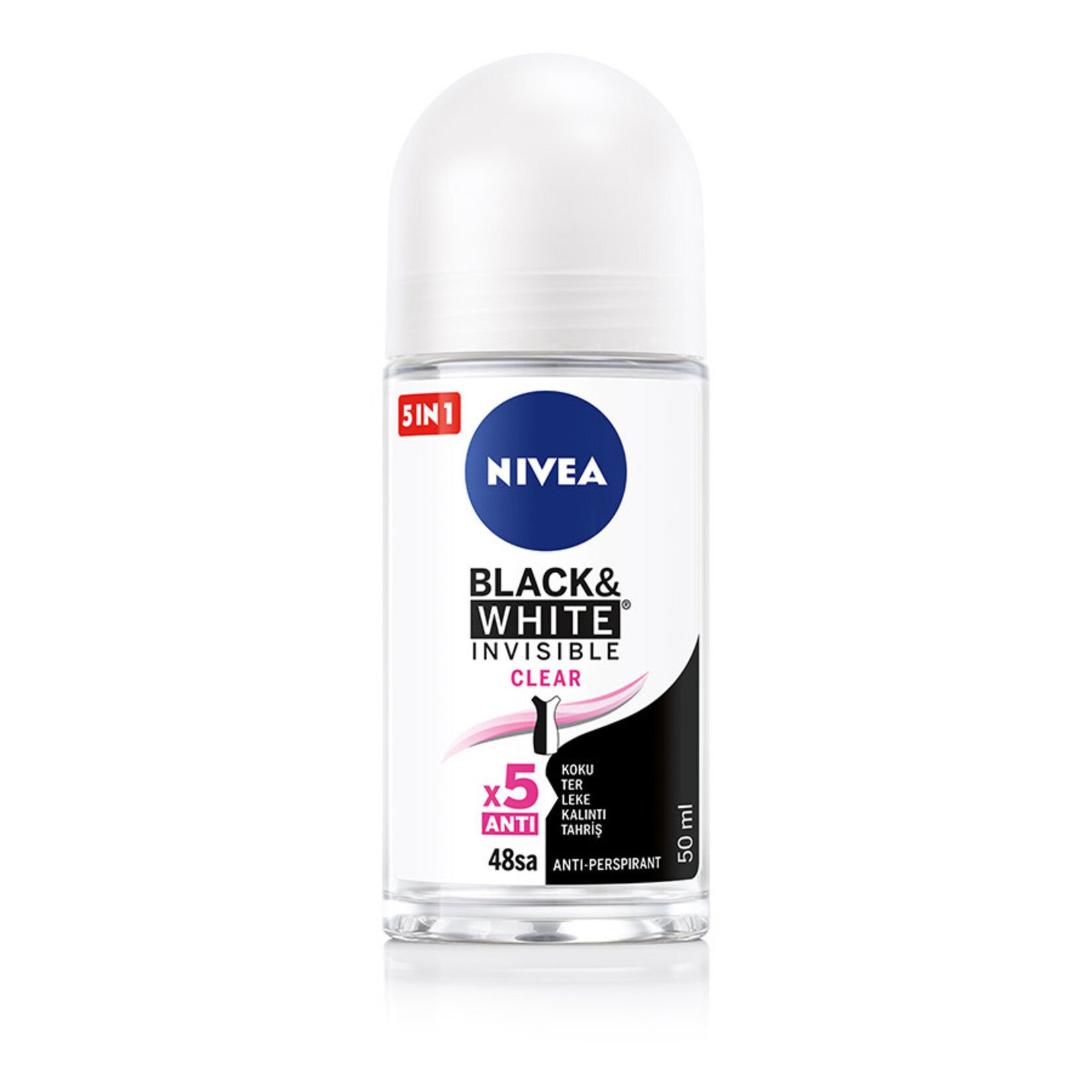 Nivea Black and White Clear Kadın Roll-On Deodorant 50 ml