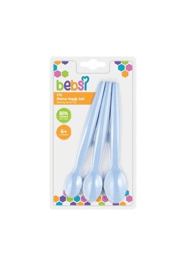 Bebsi 323 Mama Kaşığı Seti 6+ Ay 3'lü - Mavi