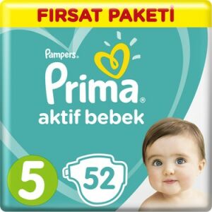 Prima Bebek Bezi Aktif Bebek Junior Fırsat Paketi 5 Beden 52'li