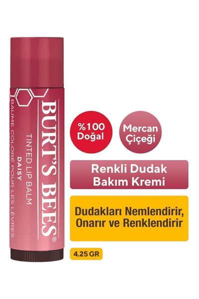 Burt's Bees Renkli Dudak Bakım Kremi Kırmızı Tinted Lip Balm Rose 4,25 gr