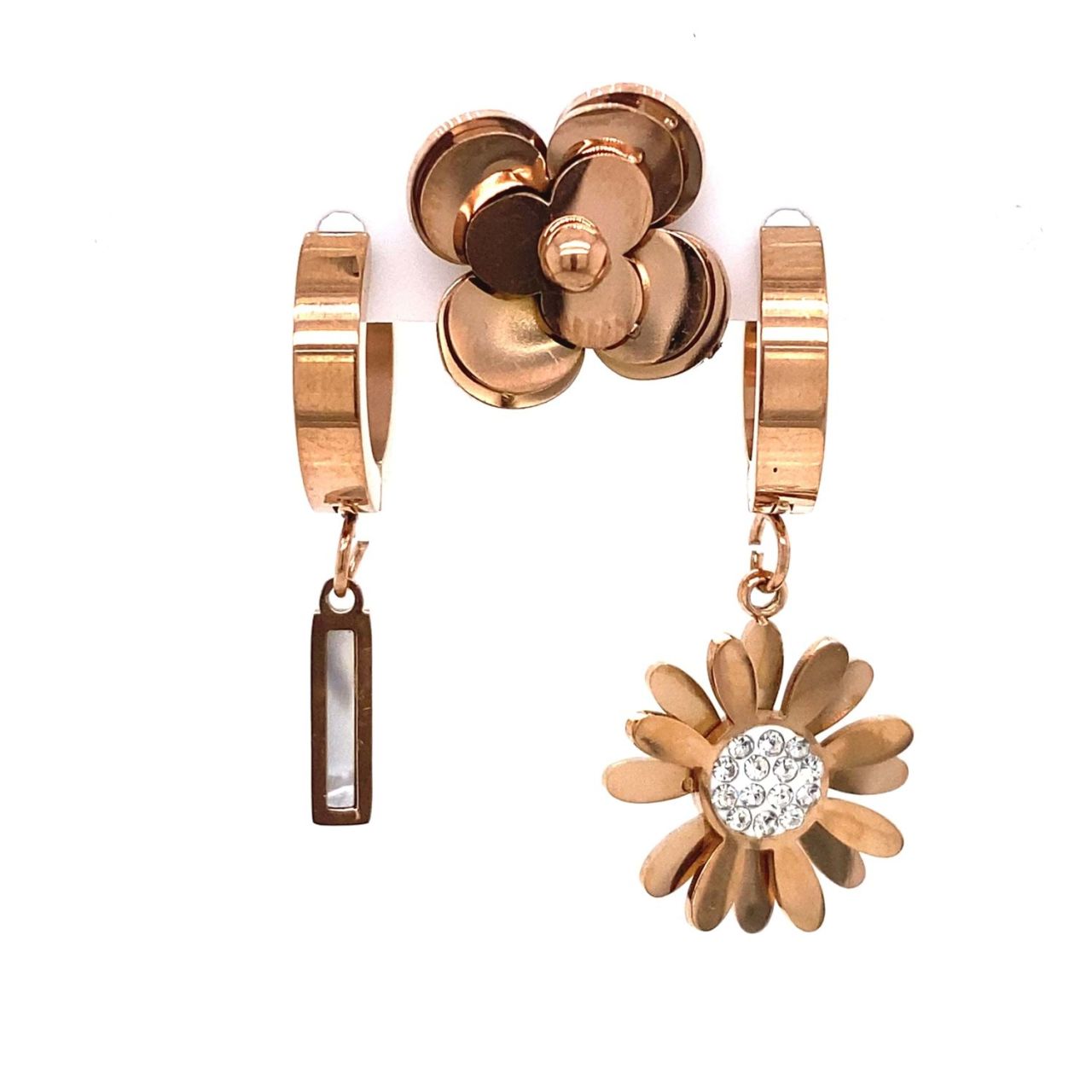 Chn-0137-84 Üçlü Çelik Küpe