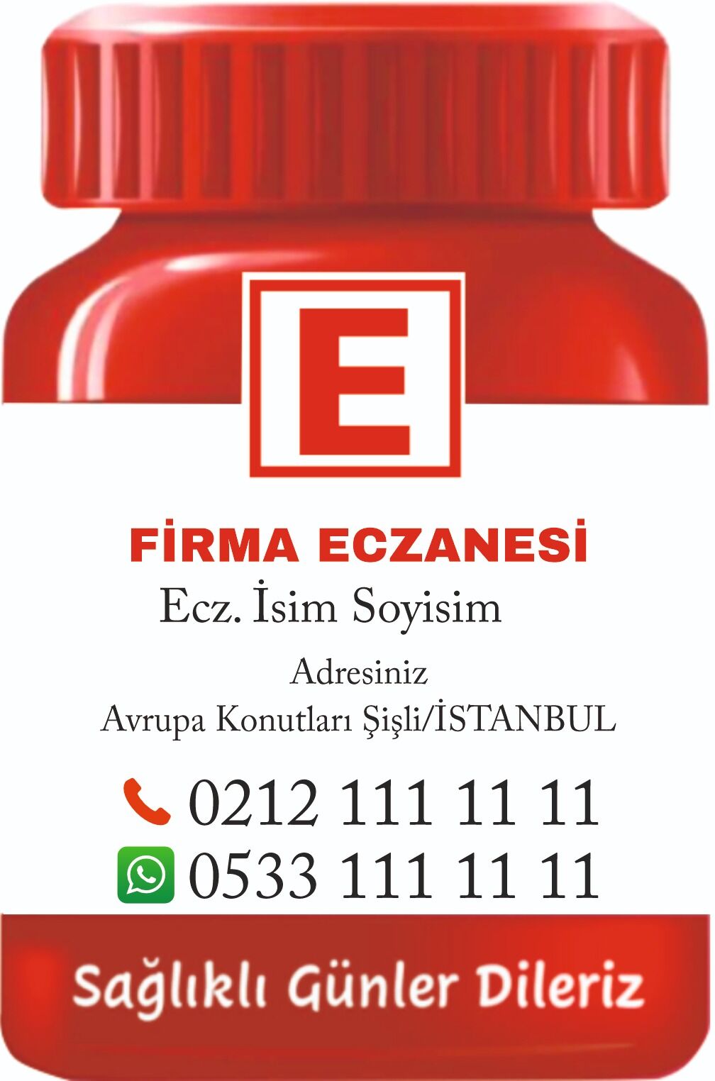 İlaç Şişesi Eczane Magnet Kırmızı - 1000 Adet