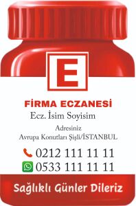 İlaç Şişesi Eczane Magnet Kırmızı - 1000 Adet