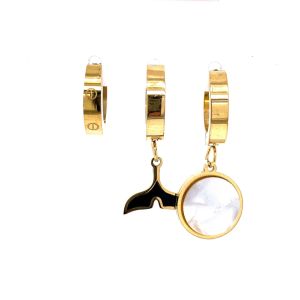 Chn-0137-101 Üçlü Çelik Küpe