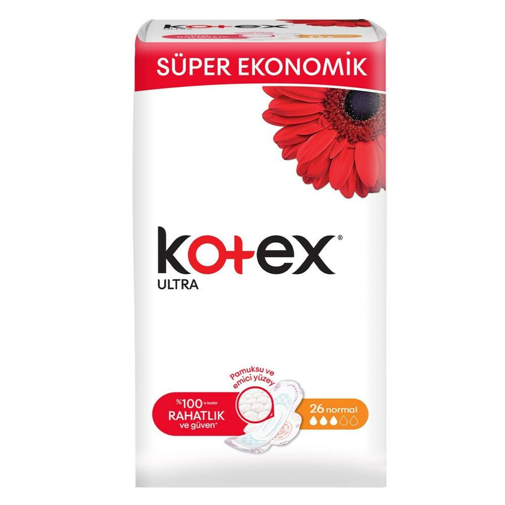 Kotex Ultra Hijyenik Ped Normal 26'lı + Kotex Günlük Hijyenik Ped 34'lü