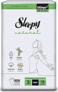 Sleepy Natural Ultra Hassas Gece Hijyenik Ped 18'li