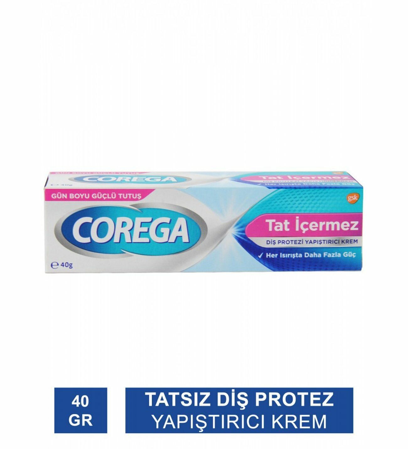 Corega Gün Boyu Güçlü Tutuş Diş Protez Yapıştırıcı Tat İçermez Krem 40 gr - 24 Adet
