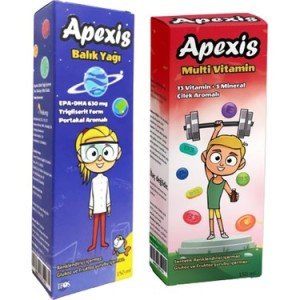 Apexis Multi Vititamin+Omega 3 Şurup 150 Ml İkili Set