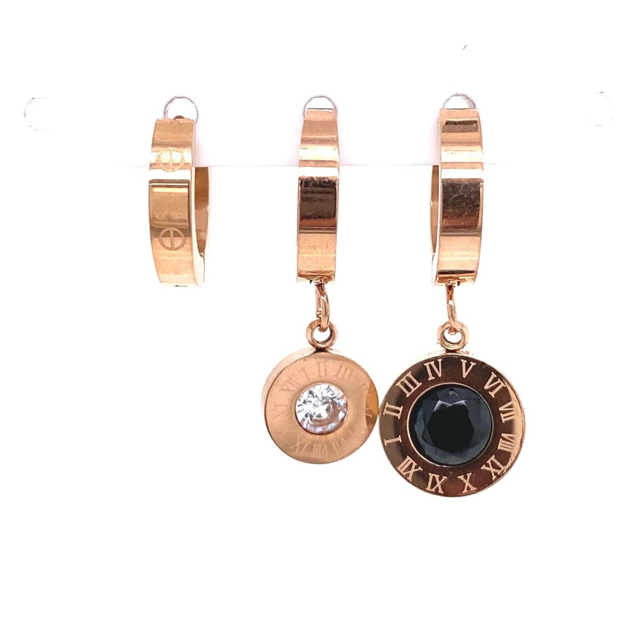 Chn-0137-75 Üçlü Çelik Küpe