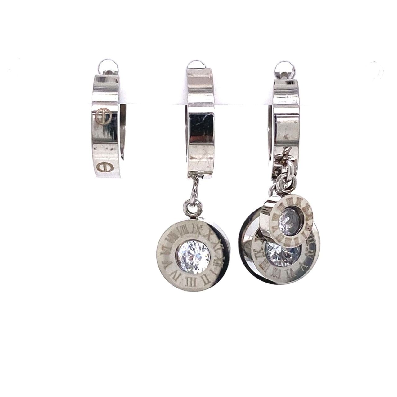 Chn-0137-79 Üçlü Çelik Küpe