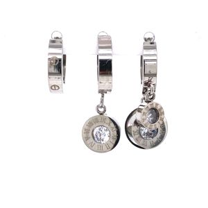 Chn-0137-79 Üçlü Çelik Küpe