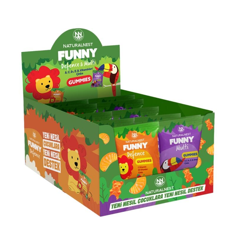 NATURALNEST FUNNY MULTI & DEFENCE GUMMIES KUTU 36 PAKET