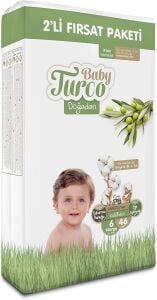 Baby Turco Doğadan Bebek Bezi 6 Numara xLarge 46 Adet 2'li