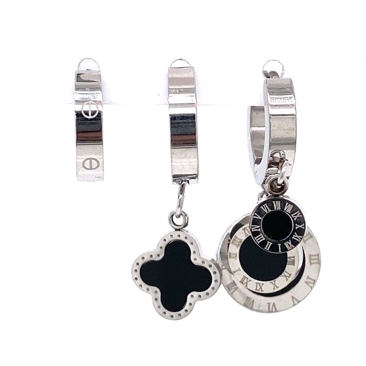 Chn-0137-88 Üçlü Çelik Küpe