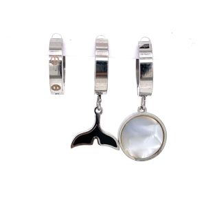 Chn-0137-100 Üçlü Çelik Küpe