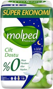 Molped Pure Soft Gece Hijyenik Ped 18'li 2 Adet