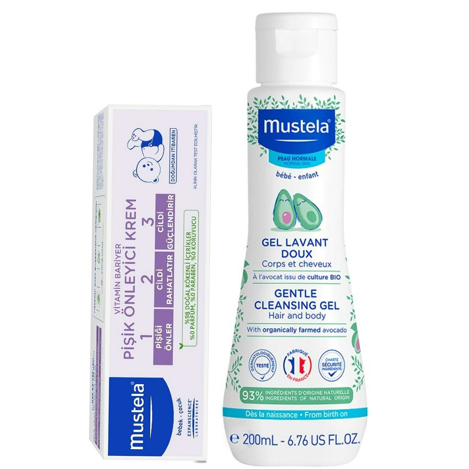 Mustela Yenidoğan Saç ve Vücut Şampuanı 200 ml + Mustela Pişik Kremi 50 ml