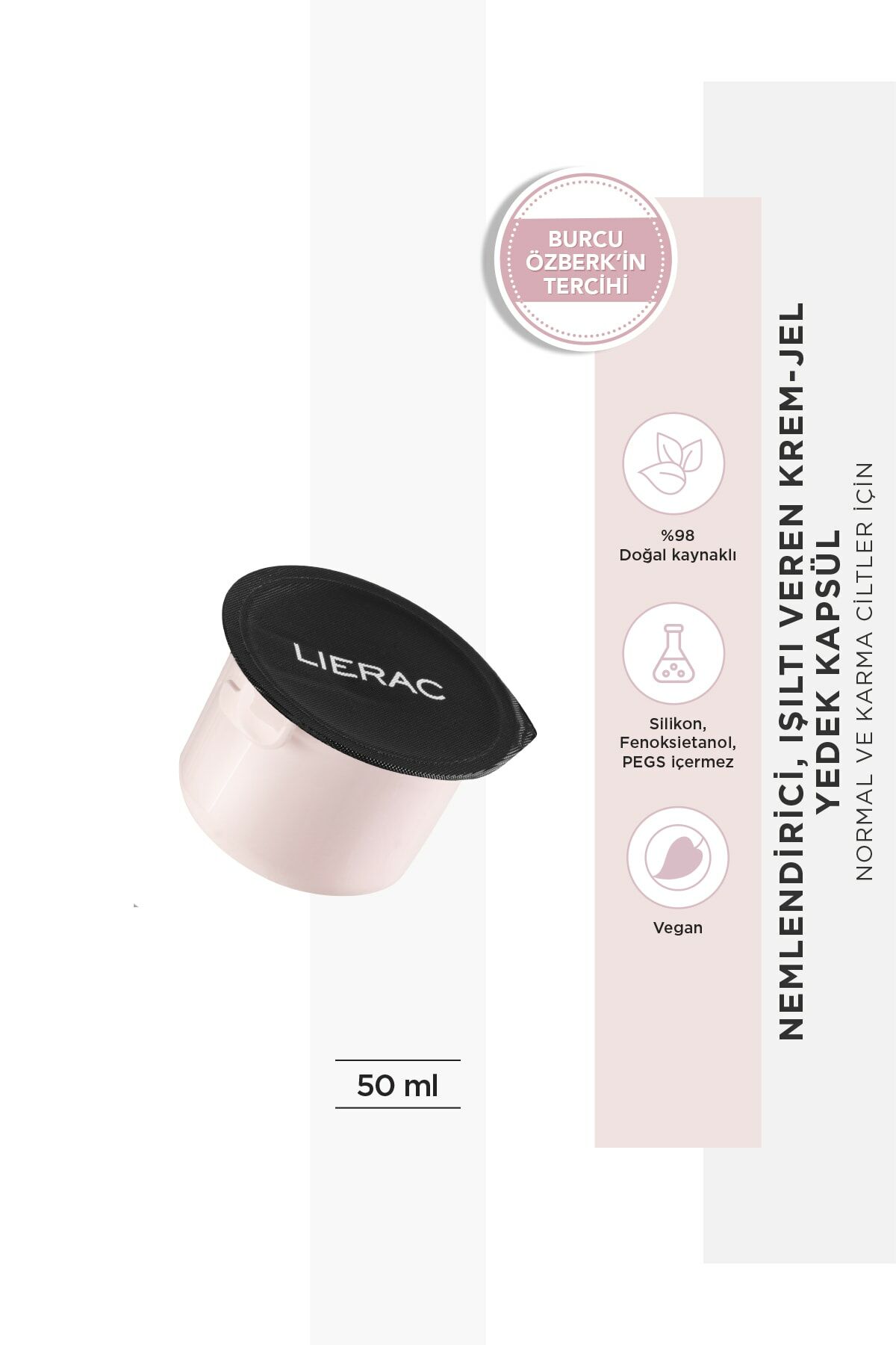 Lierac Paris Hydragenist The Rehdyrating Radiance Hyaluronik Asit İçeren Işıltı Veren Krem Jel Yedek Kapsül 50 ml