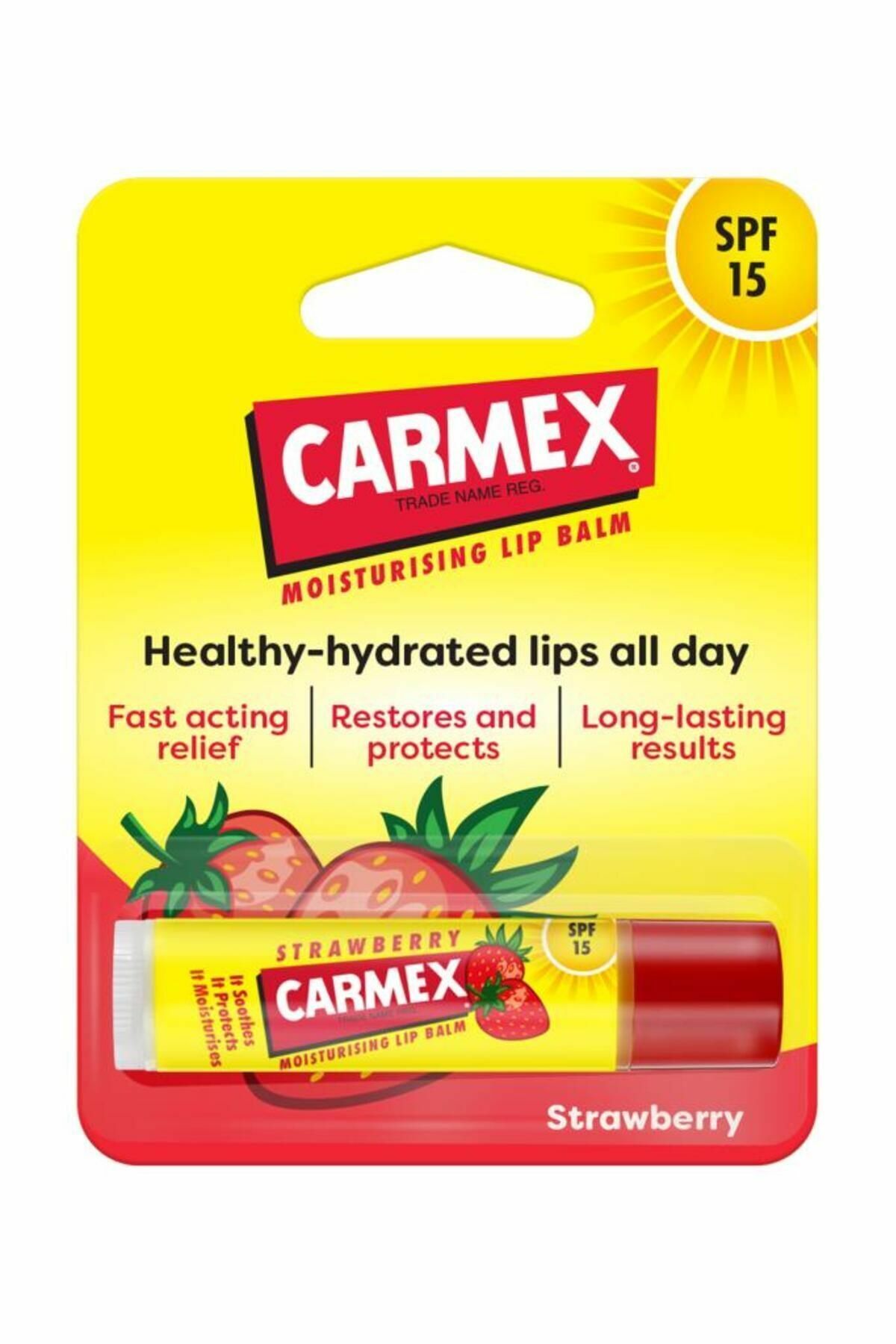 Carmex Çilekli Lip Balm Stick Dudak Balsamı SPF15+ 4.25 gr