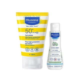 Mustela Tüm Aile İçin Güneş Losyonu SPF50 100 ml + Mustela Hydra Bebe Vücut Losyonu 300 ml