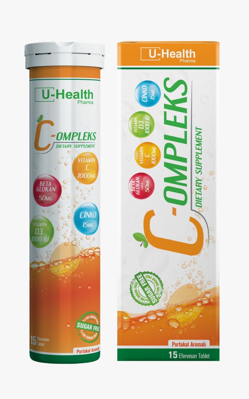 U-Healt Compleks Portakal 20 Efervesan Tablet