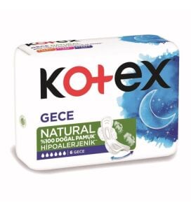 Kotex Natural Pamuk 6'lı