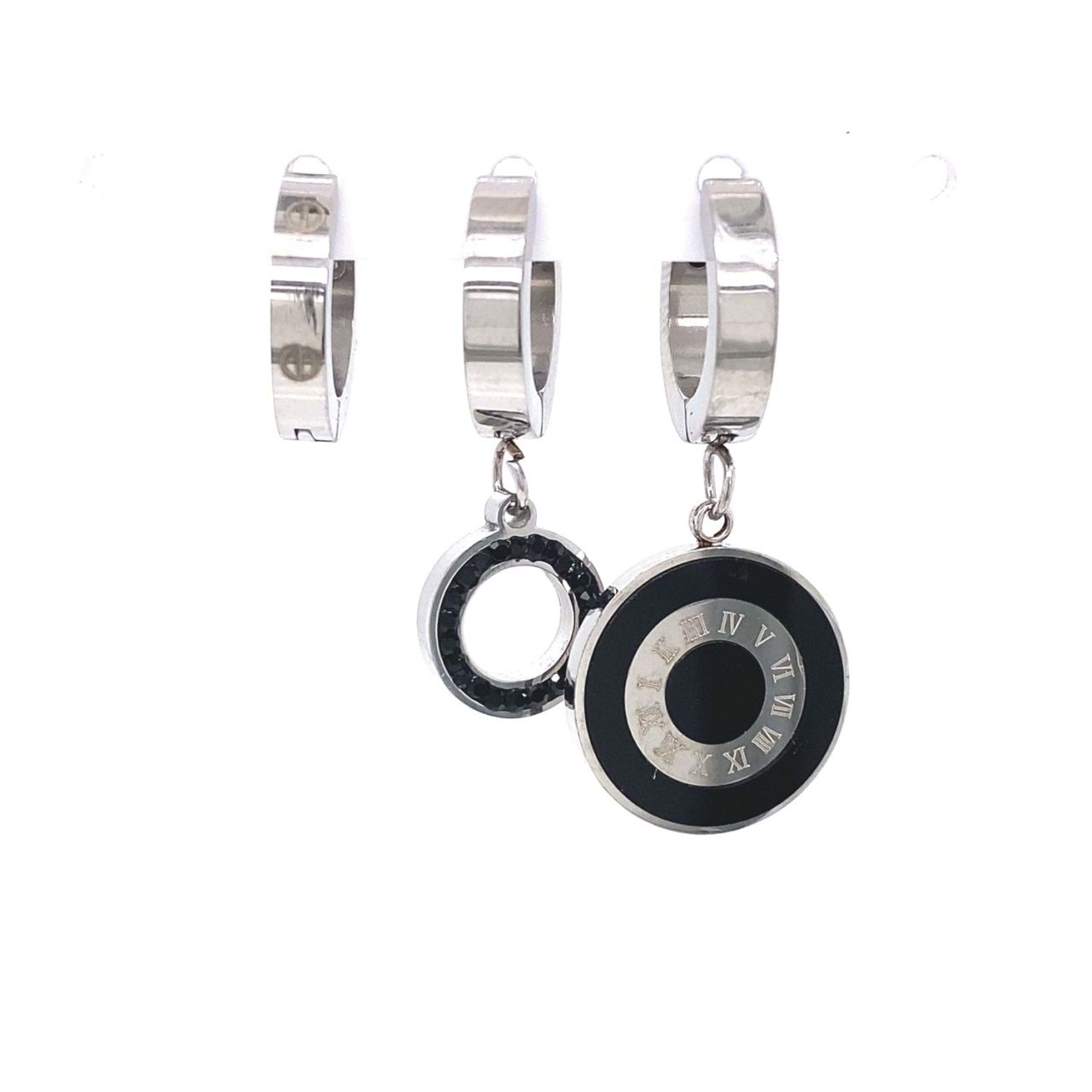Chn-0137-145 Üçlü Çelik Küpe
