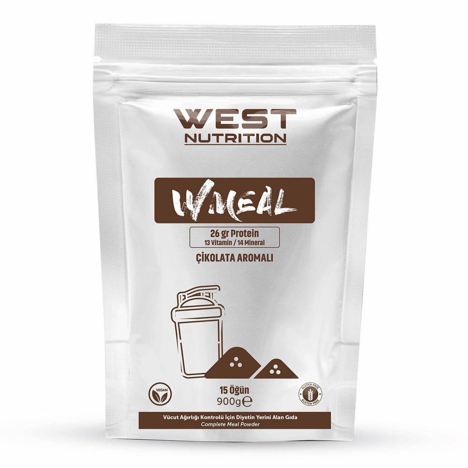 West Nutrition Wmeal Öğün Tozu 900 gr 15 Öğün - Çikolata
