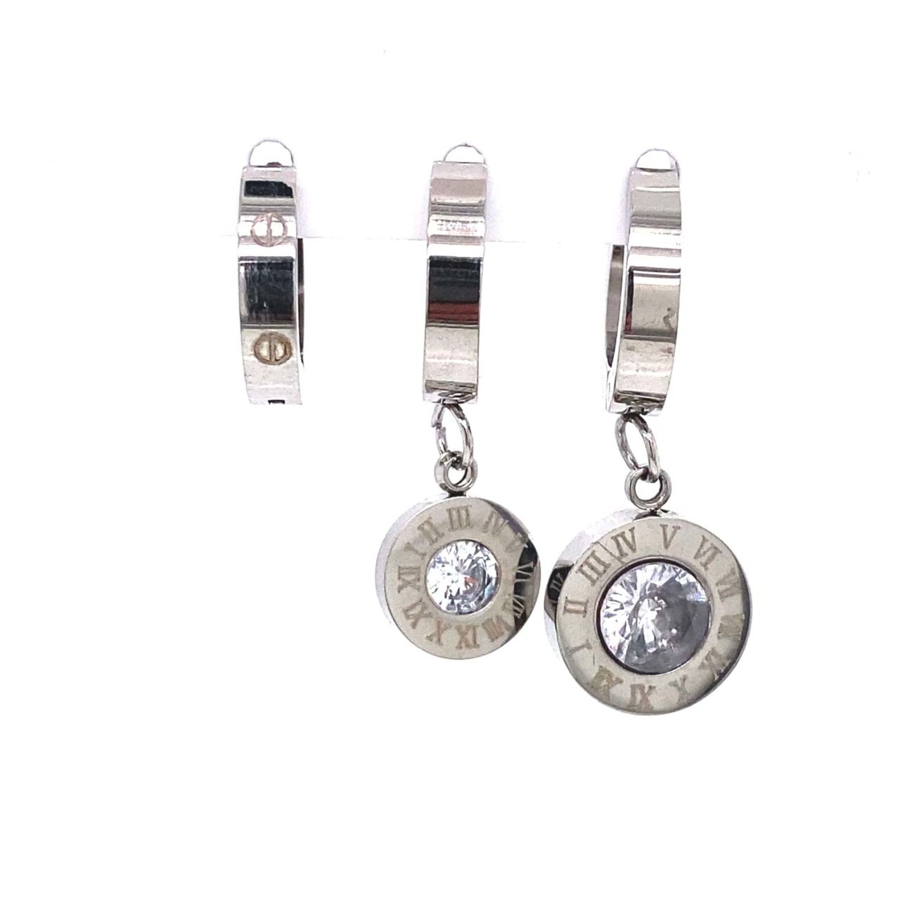 Chn-0137-58 Üçlü Çelik Küpe