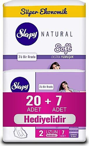 Sleepy Natural Slim Ekstra Uzun 20'li + 7'li Hediye