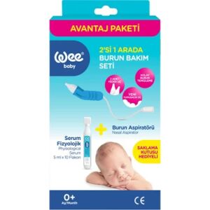 Wee Baby Serum Fizyolojik Burun Aspiratörü 2'si 1 Arada Burun Bakım Seti 5 ml 10 Flakon