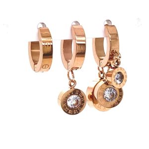 Chn-0137-81 Üçlü Çelik Küpe