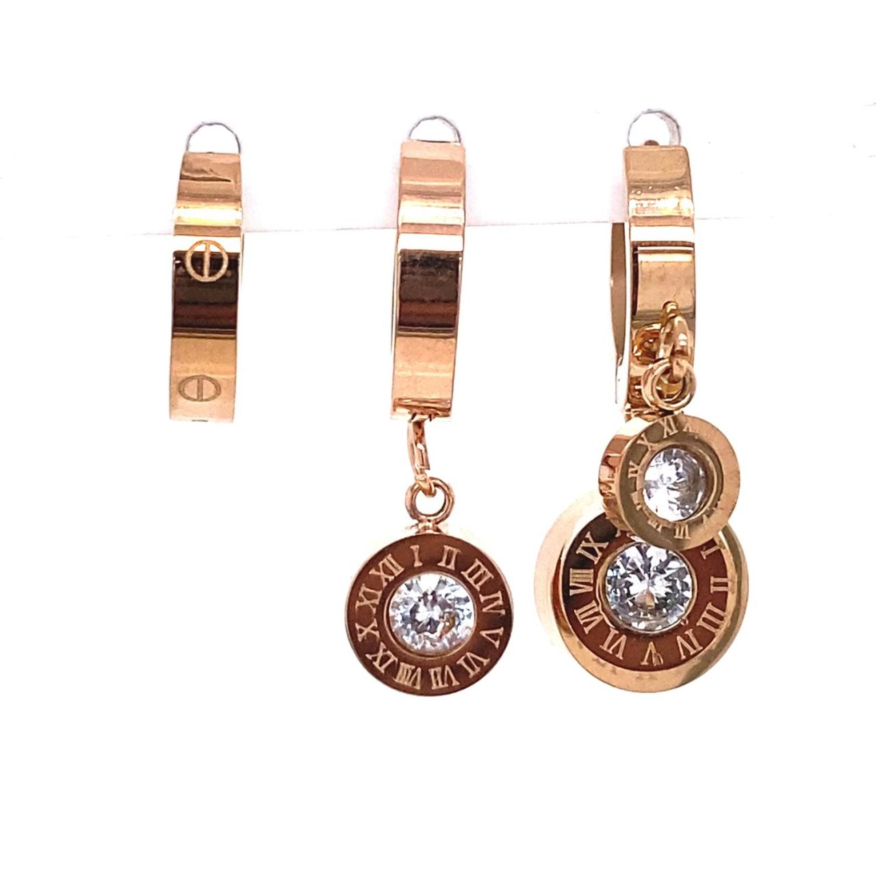 Chn-0137-81 Üçlü Çelik Küpe