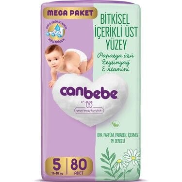 Canbebe Mega Paket Bebek Bezi No:5 11-18 kg 80'li