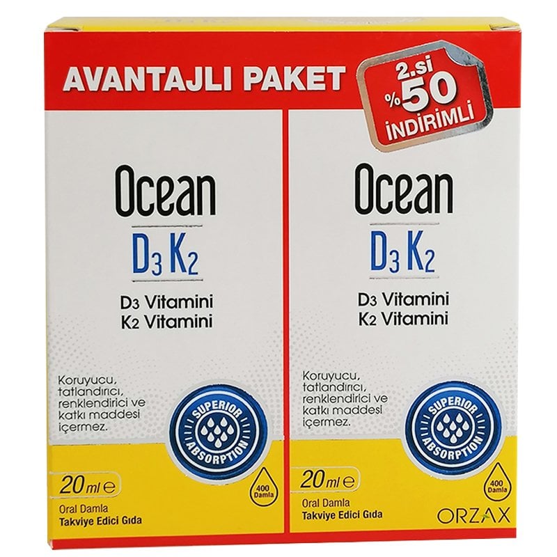 Ocean D3 K2 Damla 20Ml 2. si %50 İndirimli