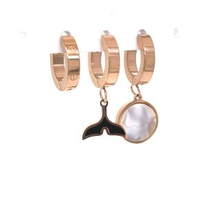 Chn-0137-102 Üçlü Çelik Küpe