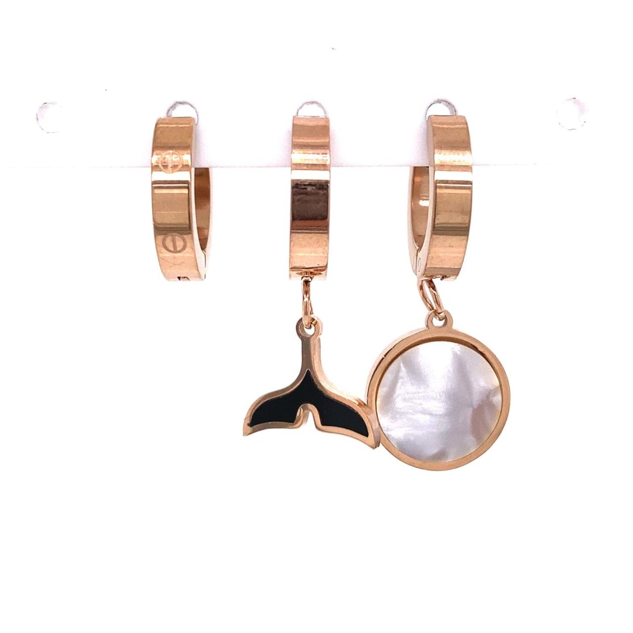 Chn-0137-102 Üçlü Çelik Küpe