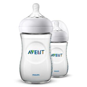 Avent Natural PP Biberon Yavaş Akış 1 Ay+ 260 ml 2'li