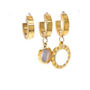 Chn-0137-137 Üçlü Çelik Küpe