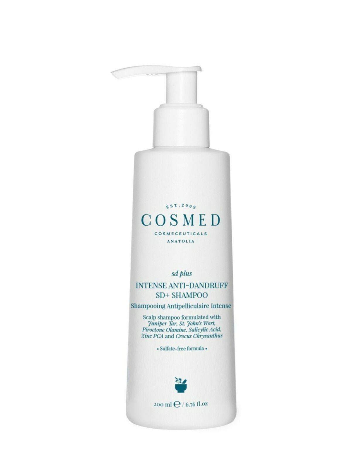Cosmed SD Plus Intense Anti-Dandruff SD+ Shampoo - Yağlı Kepek Karşıtı Sülfatsız Şampuan - Ardıç Katranı Sarı Kantaron ve Meyan Kökü İçerikli 200 ml