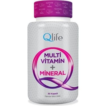 Qlife Multivitamin + Mineral İçeren Kapsül 30 Kapsül - 3 Adet
