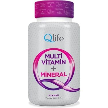 Qlife Multivitamin + Mineral İçeren Kapsül 30 Kapsül - 2 Adet
